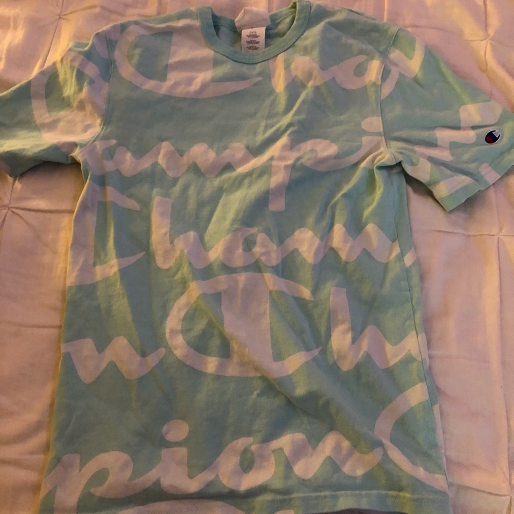 Authentic light blue champion shirt